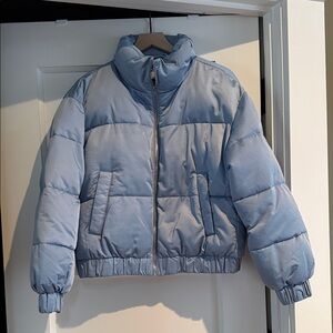 Abercrombie & Fitch Light Blue Puffer Jacket